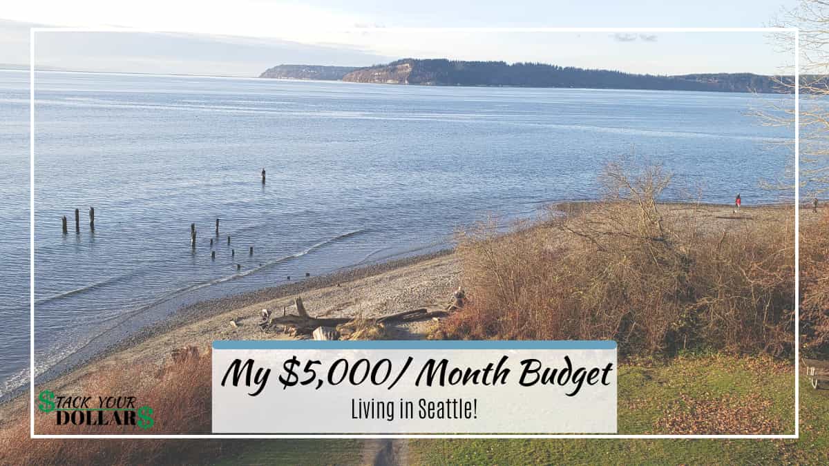 My $5,000 a month budget over image of Puget Sound
