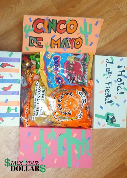 Decorated Cinco de Mayo military care package