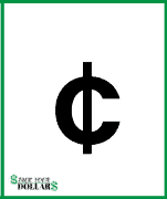 Image is of the cents sign symbol