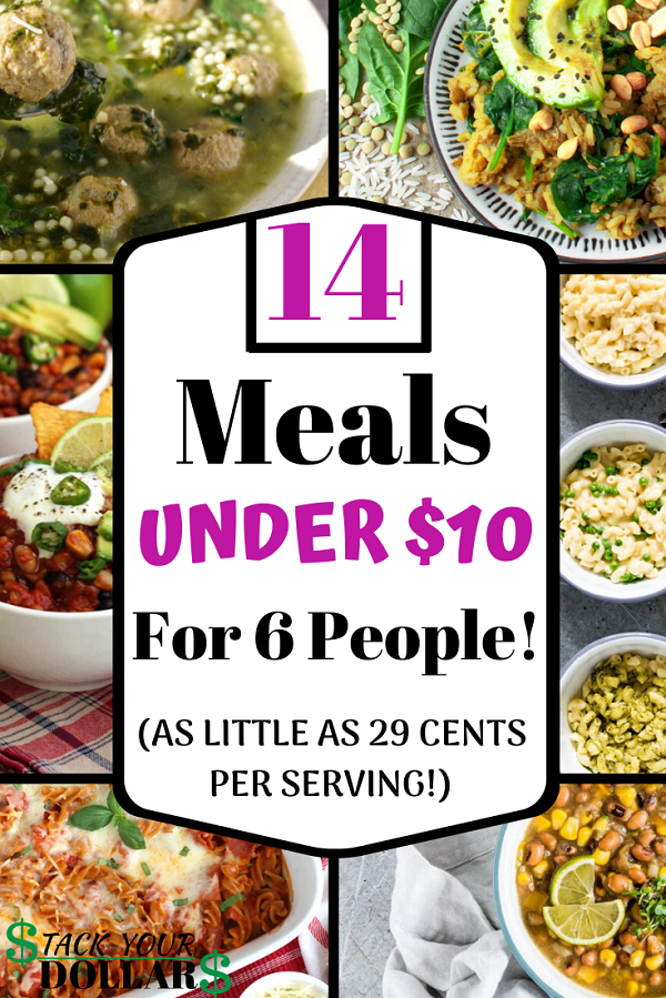 Cheap Meals Under 10 for 6 People Pin