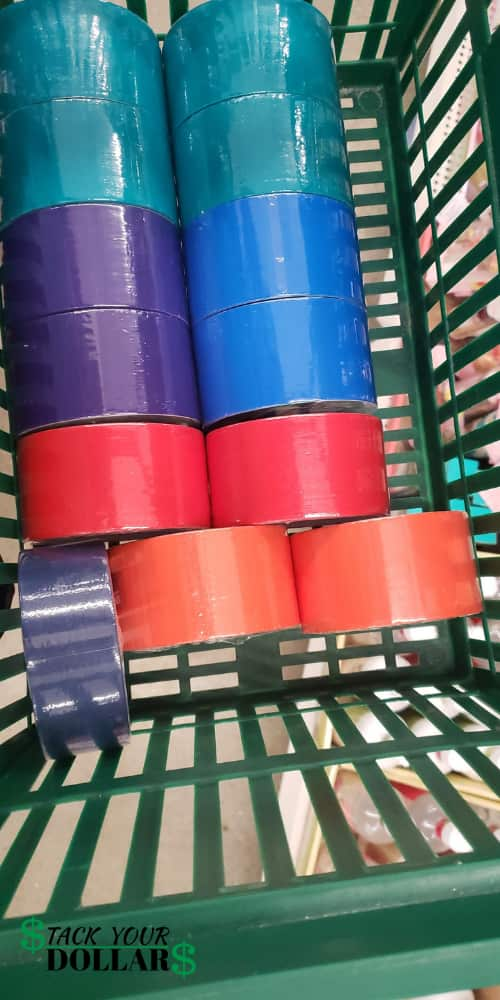 Colored duct tape from Dollar Tree