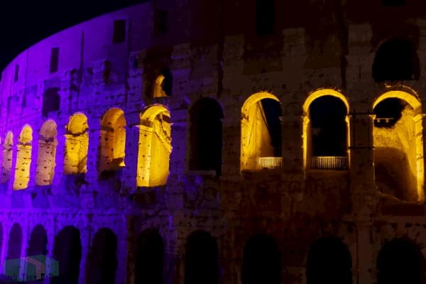 Colosseum in Rome, Italy at Night