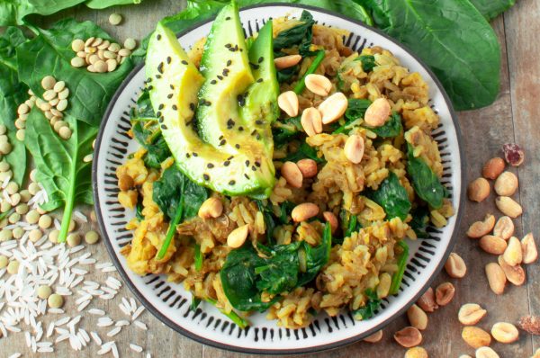 Green Lentils and Rice with Curry