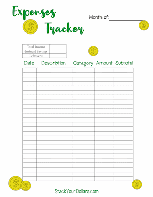 Free Downloadable Expense Tracker
