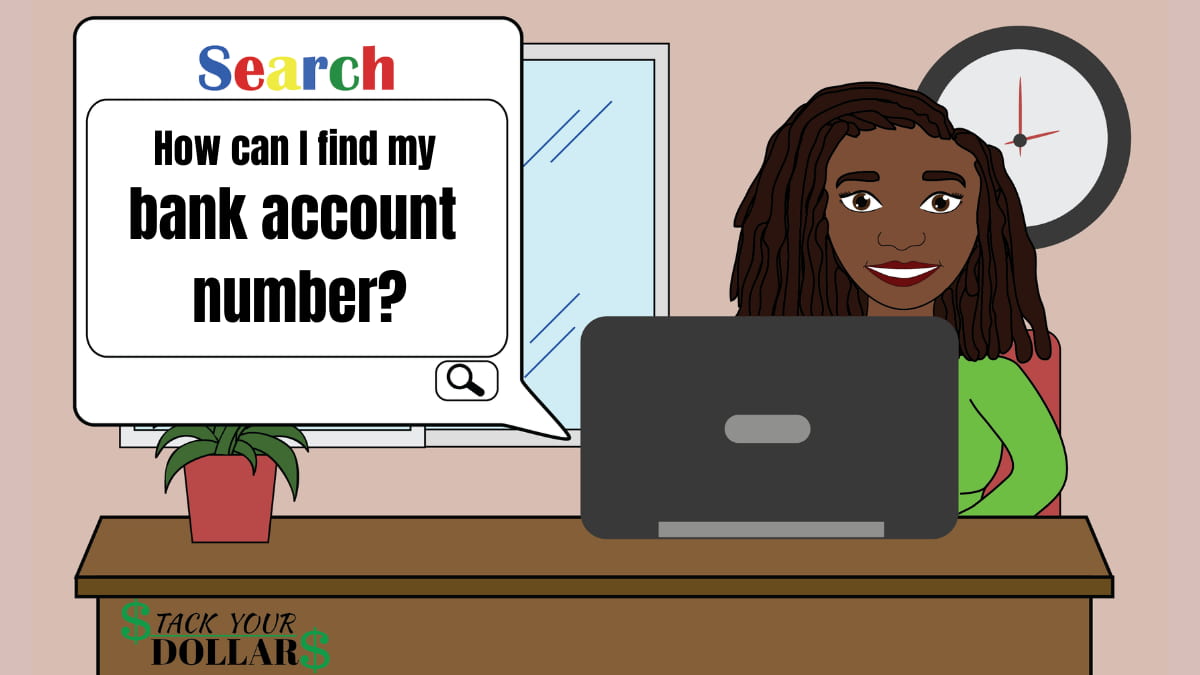 Cartoon image of search for How to find my bank account number