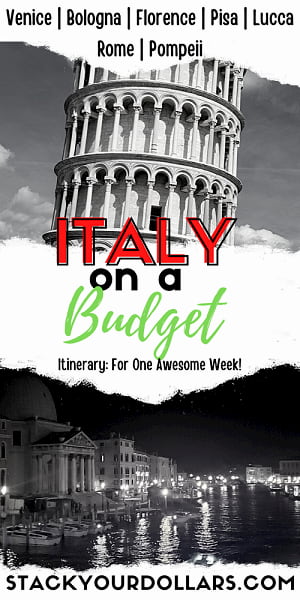 Image of Italy on a budget travel itinerary