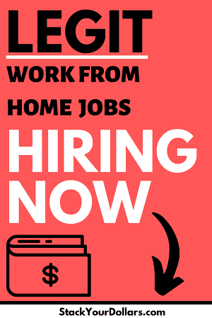 Top Legitimate Work From Home Jobs Hiring Now Pin