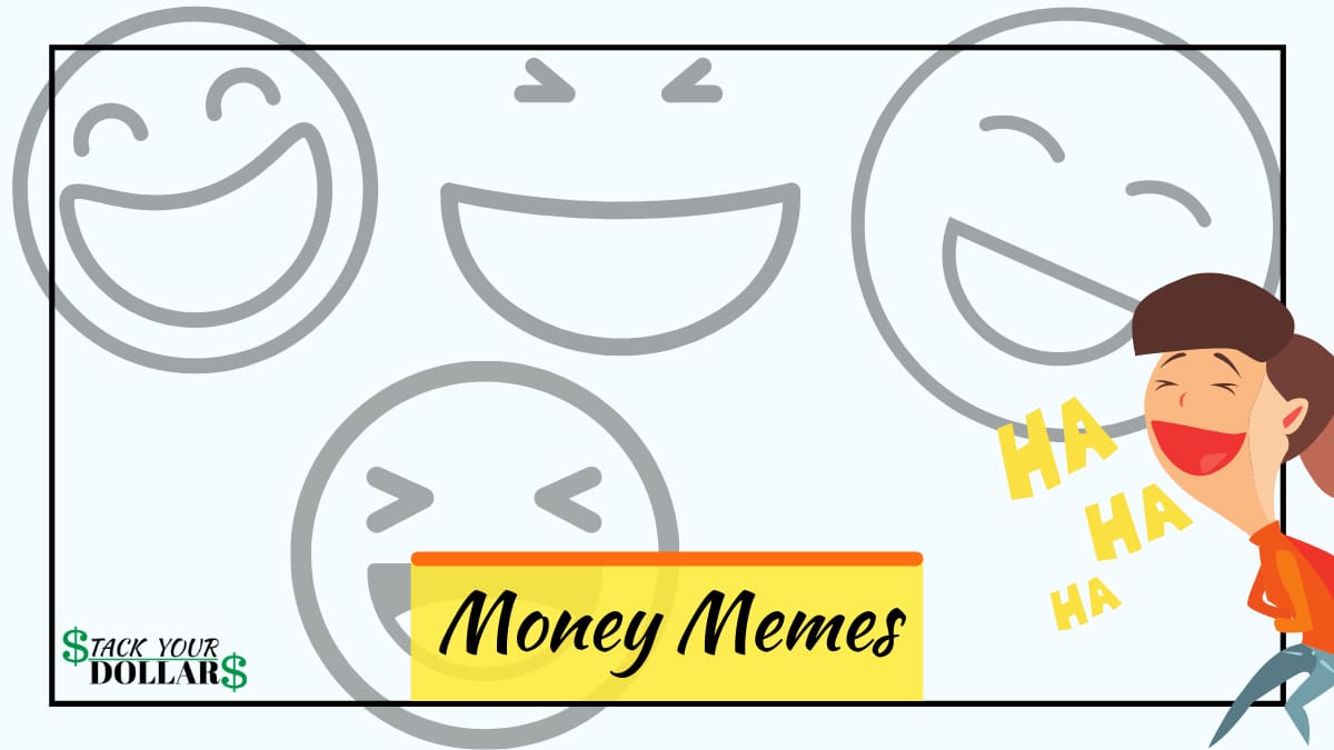 Money memes title over laughing emojis