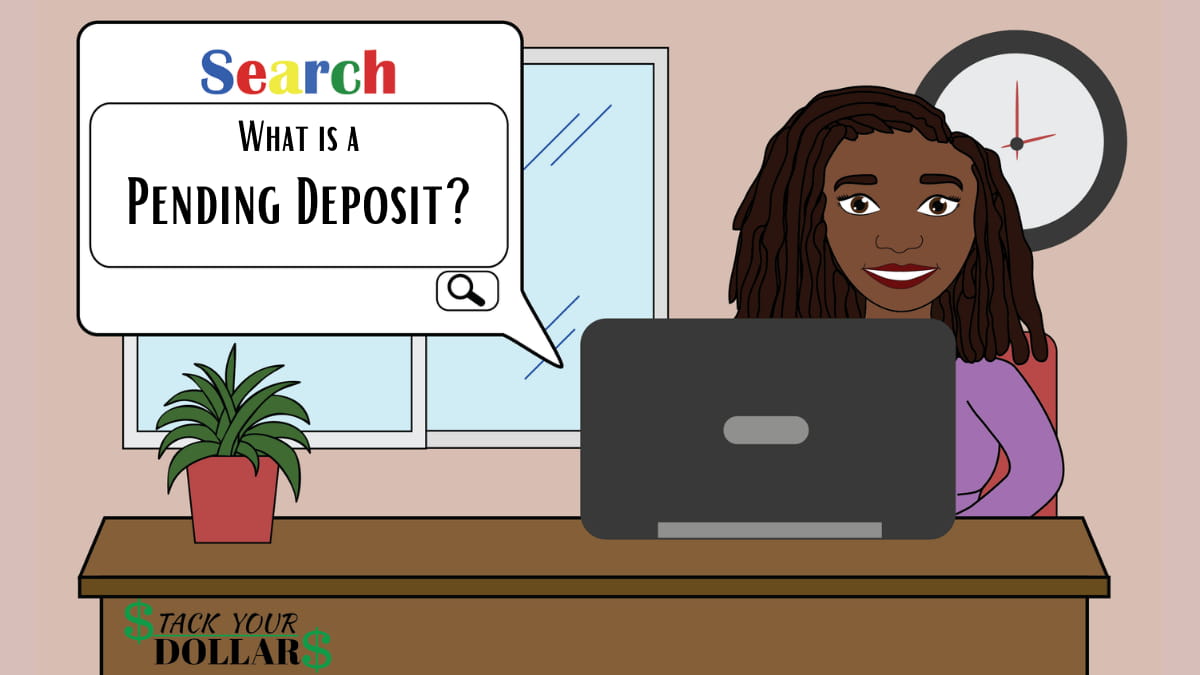 Ilustration of a internet search of what a pending deposit is