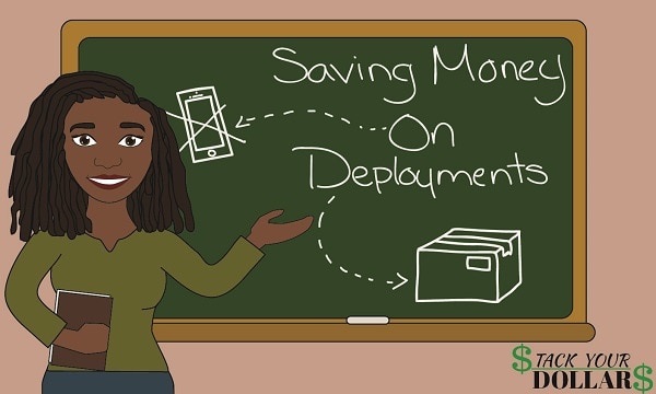 Save Money On Deployment Chalkboard Image