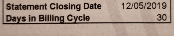 Account Statement Closing Date and Billing Cycle