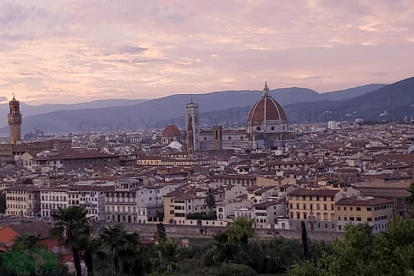 A sunset over Florence Italy