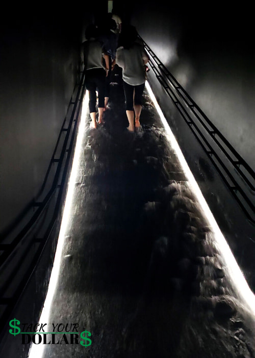 Waterfall stairs at teamLab Planets