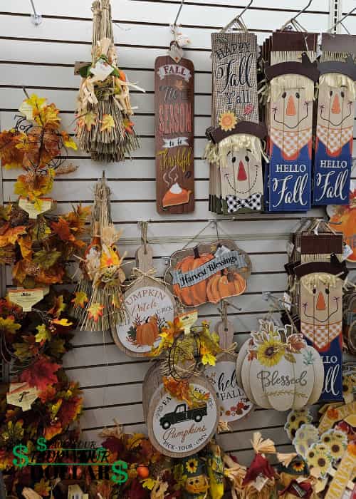 Hanging Fall decorations  at a store