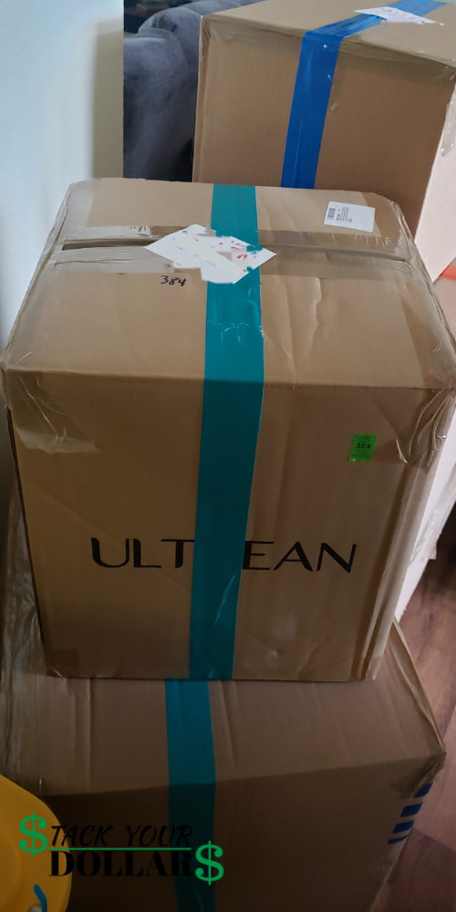 UB shipment boxes sealed with colored duct tape