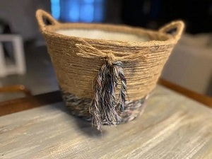 Jute-wrapped Boho basket